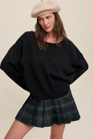 Light Weight Wide Neck Crop Pullover Knit Sweater *Online Only* - Premium  at Lonnys NY - Just $52! Shop Womens clothing now 