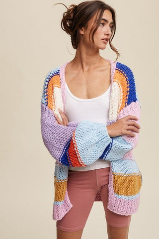Hand Knit Multi Striped Cardigan *Online Only* - Premium  from Listicle - Just $105! Shop now 