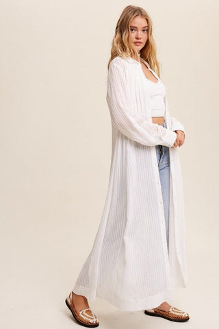 Long Button Down Shirt Maxi Dress *Online Only* - Premium  at Lonnys NY - Just $75! Shop Womens clothing now 