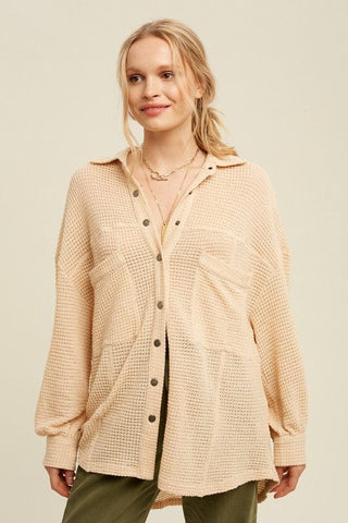 Soft Thermal Knit Shacket Top  *Online Only* - Premium  from Listicle - Just $63.25! Shop now 