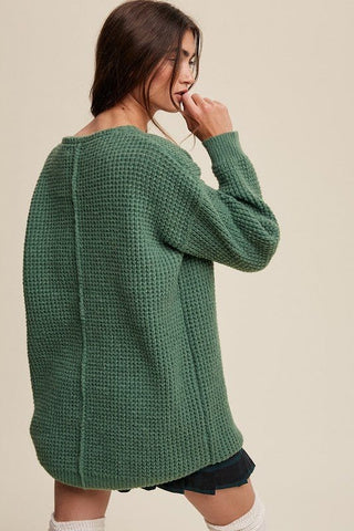 Slouchy V-neck Ribbed Knit Sweater *Online Only* - Premium sweaters from Listicle - Just $52! Shop now 