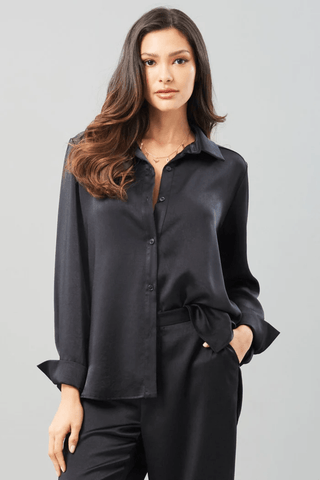 Lola & Sophie Textured Satin Shirt - Premium silk top at Lonnys NY - Just $168! Shop Womens clothing now 