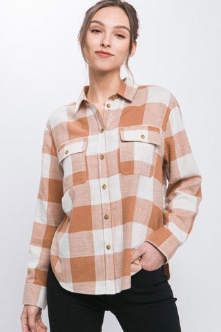 Lightweight Plaid Button Down Top *Online Only* - Premium  at Lonnys NY - Just $45! Shop Womens clothing now 