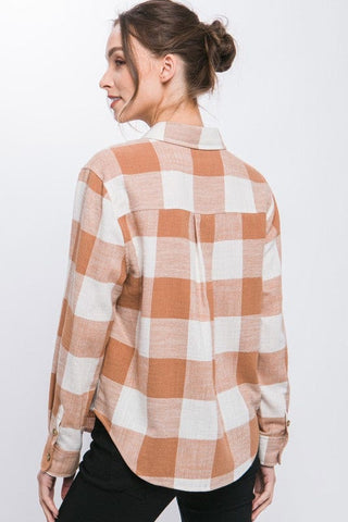 Lightweight Plaid Button Down Top *Online Only* - Premium  at Lonnys NY - Just $45! Shop Womens clothing now 