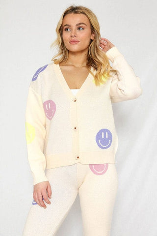 Smiley Sweater Cardigan *Online Only* - Premium  from Miss Sparkling - Just $61.43! Shop now 