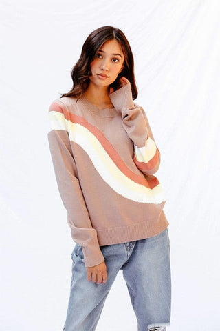 Retro stripe sweater *Online Only* - Premium sweater from Miss Sparkling - Just $48.43! Shop now 