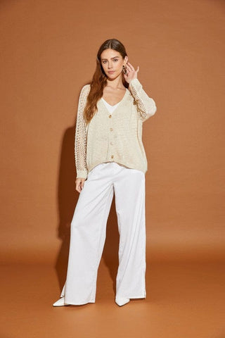 Hollow Detail Cardigan Sweater *Online Only * - Premium  at Lonnys NY - Just $70.17! Shop Womens clothing now 
