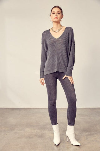 V-Neck Knit Top *Online Only* - Premium  at Lonnys NY - Just $45! Shop Womens clothing now 