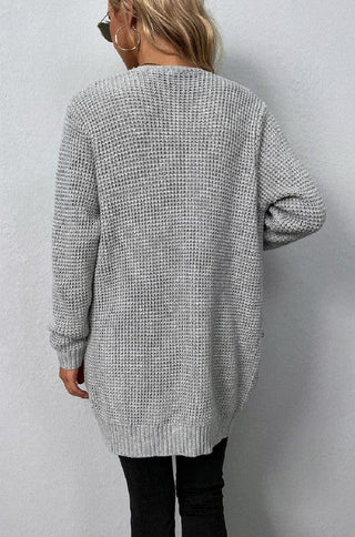 Open front waffle sweater cardigan *Online Only* - Premium  from Nuvi Apparel - Just $45! Shop now 
