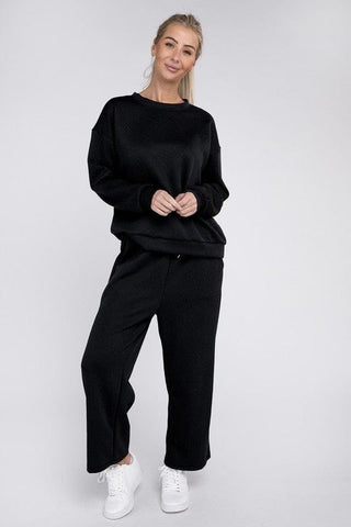 Textured Fabric Top and Pants Casual Set  *Online Only* - Premium  from Nuvi Apparel - Just $45! Shop now 