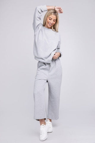 Textured Fabric Top and Pants Casual Set  *Online Only* - Premium  at Lonnys NY - Just $45! Shop Womens clothing now 