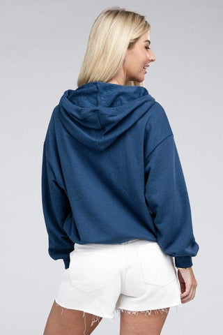 Zip Pullover Hoodie *Online Only* - Premium  at Lonnys NY - Just $45! Shop Womens clothing now 