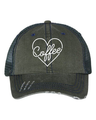 Heart and Coffee Embroidered Trucker Hat *Online Only* - Premium  from Ocean and 7th - Just $40! Shop now 