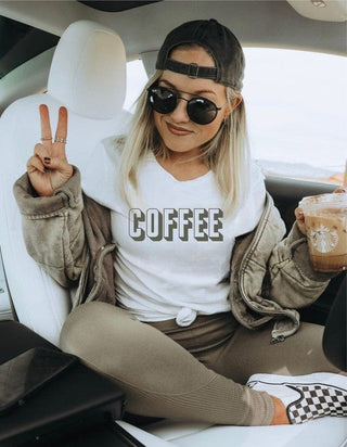 Shadowed Coffee Boutique Tee *Online Only* - Premium Shirts & Tops at Lonnys NY - Just $35! Shop Womens clothing now 