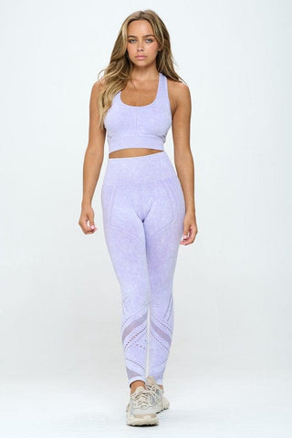 Seamless Two Piece Yoga mineral washed active set *Online Only* - Premium activewear at Lonnys NY - Just $46.33! Shop Womens clothing now 