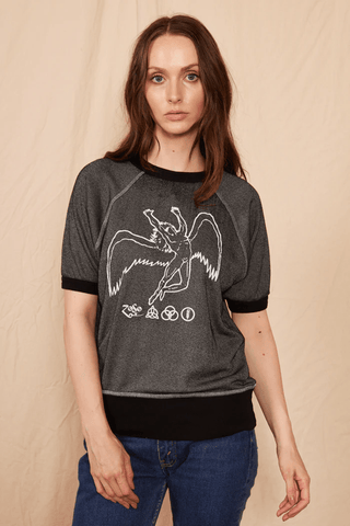 People Of Leisure Led Zeppelin Short Sleeve Icarus Raglan - Premium graphic tee at Lonnys NY - Just $97! Shop Womens clothing now 