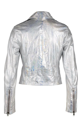 Mauritius Adeni RF Leather Jacket, Holographic - Premium Coats & Jackets at Lonnys NY - Just $378! Shop Womens clothing now 