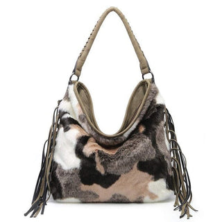 Oversize Hobo Bag for Women Fringe Fur purse *Onine Only* - Premium Bags from Sifides - Just $80! Shop now 