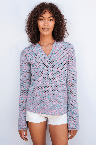 Sundry Crochet Beach Hoodie - Premium sweater at Lonnys NY - Just $168! Shop Womens clothing now 