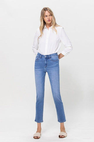 High Rise Stretch Crop Slim Straight *Online Only* - Premium  at Lonnys NY - Just $75! Shop Womens clothing now 
