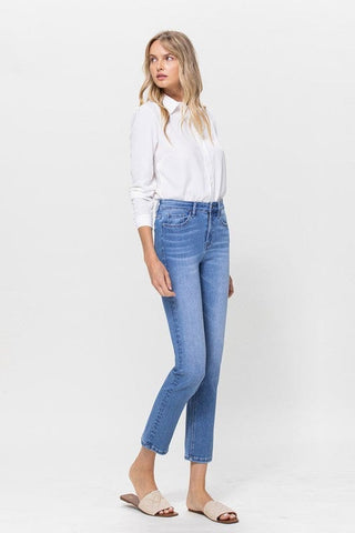 High Rise Stretch Crop Slim Straight *Online Only* - Premium  at Lonnys NY - Just $75! Shop Womens clothing now 