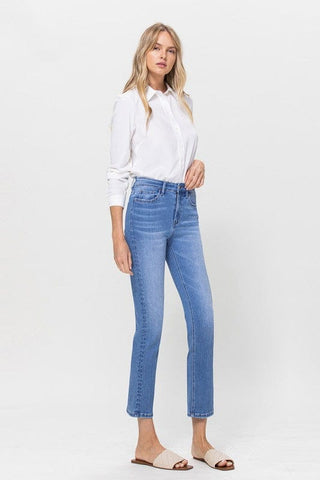 High Rise Stretch Crop Slim Straight *Online Only* - Premium  from VERVET by Flying Monkey - Just $75! Shop now 