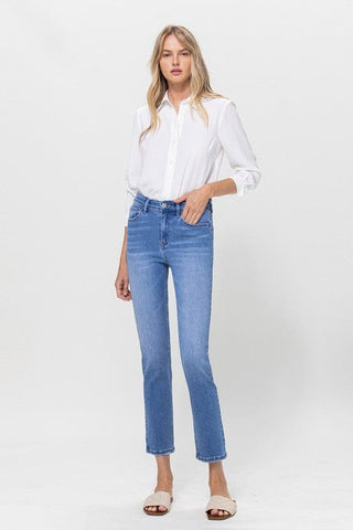 High Rise Stretch Crop Slim Straight *Online Only* - Premium  from VERVET by Flying Monkey - Just $75! Shop now 