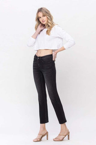 Mid Rise Ankle Slim Straight Jeans Flying Monkey  *Online Only* - Premium  at Lonnys NY - Just $80! Shop Womens clothing now 