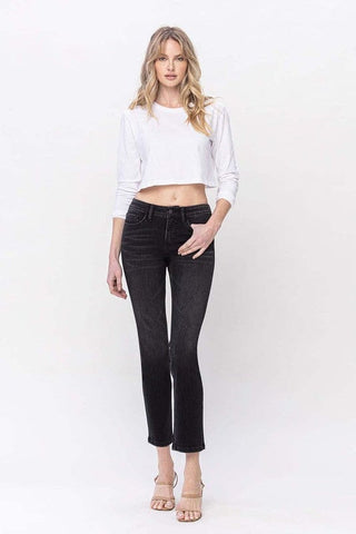 Mid Rise Ankle Slim Straight Jeans Flying Monkey  *Online Only* - Premium  at Lonnys NY - Just $80! Shop Womens clothing now 