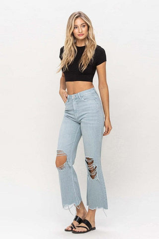 Vintage Crop Flare Jeans *Online Only* - Premium  from VERVET by Flying Monkey - Just $77.90! Shop now 