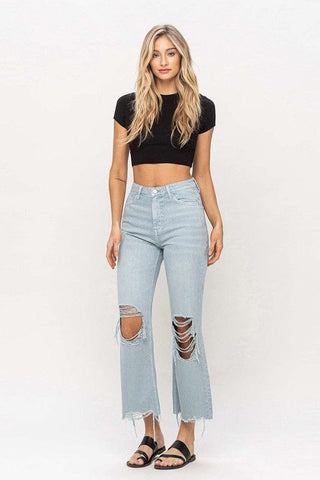 Vintage Crop Flare Jeans *Online Only* - Premium  from VERVET by Flying Monkey - Just $77.90! Shop now 