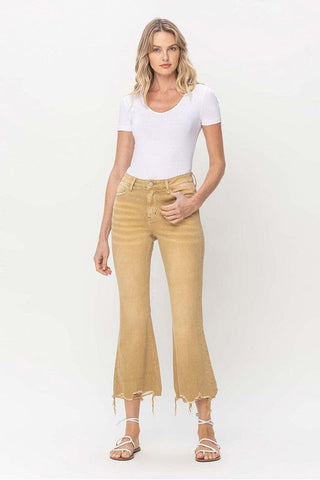 Vintage High Rise Raw Flare Hem Detail Jeans *Online Only* - Premium  from VERVET by Flying Monkey - Just $65.18! Shop now 