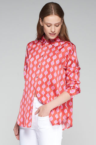 Vilagallo Anastasia Rojo Geometric Shirt - Premium clothing at Lonnys NY - Just $160! Shop Womens clothing now 