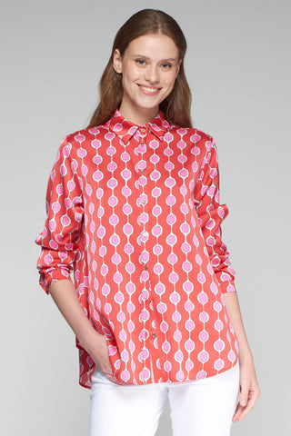 Vilagallo Anastasia Rojo Geometric Shirt - Premium clothing at Lonnys NY - Just $160! Shop Womens clothing now 