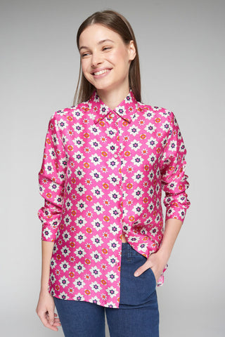 Vilagallo Tea Geometric Shirt - Premium clothing at Lonnys NY - Just $230! Shop Womens clothing now 