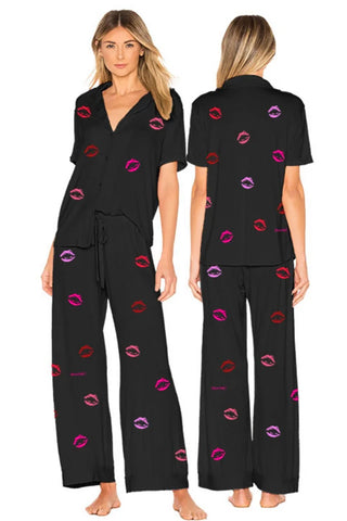 Lauren Moshi Waverly Mini Watercolor Lips Pajamas - Premium clothing from Lauren Moshi - Just $178! Shop now 