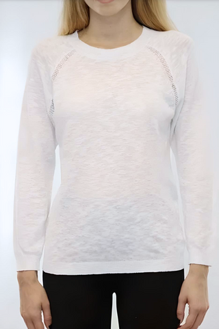 Lonnys Cotton/Linen Scoop Neck with Small Cutouts - Premium Shirts & Tops at Lonnys NY - Just $110! Shop Womens clothing now 