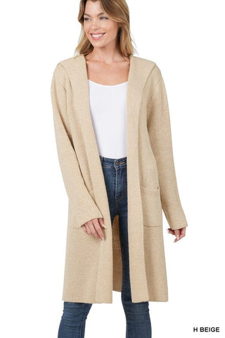 Hooded Open Front Cardigan *Online Only* - Premium Jacket from ZENANA - Just $60.88! Shop now 